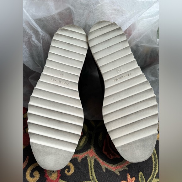 Zara Woman: Slip On Black Patent Studded Brogue Sz 38/7.5 - Picture 5 of 10